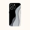 Custodia Monocromatica a Onde per Telefono per IPhone 17AIR 16E 16 15 14 13 12 11 17 Pro Max Plus Copertura Posteriore a Doppio Strato