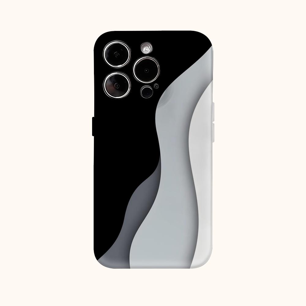 Custodia Monocromatica a Onde per Telefono per IPhone 17AIR 16E 16 15 14 13 12 11 17 Pro Max Plus Copertura Posteriore a Doppio Strato