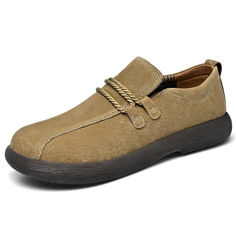 

Handmade Suede Leather Casual Shoes for Men Comfy Walking Shoes Outdoor Driving Footwear Loafers Breathable Business Moccasins 46 хакі