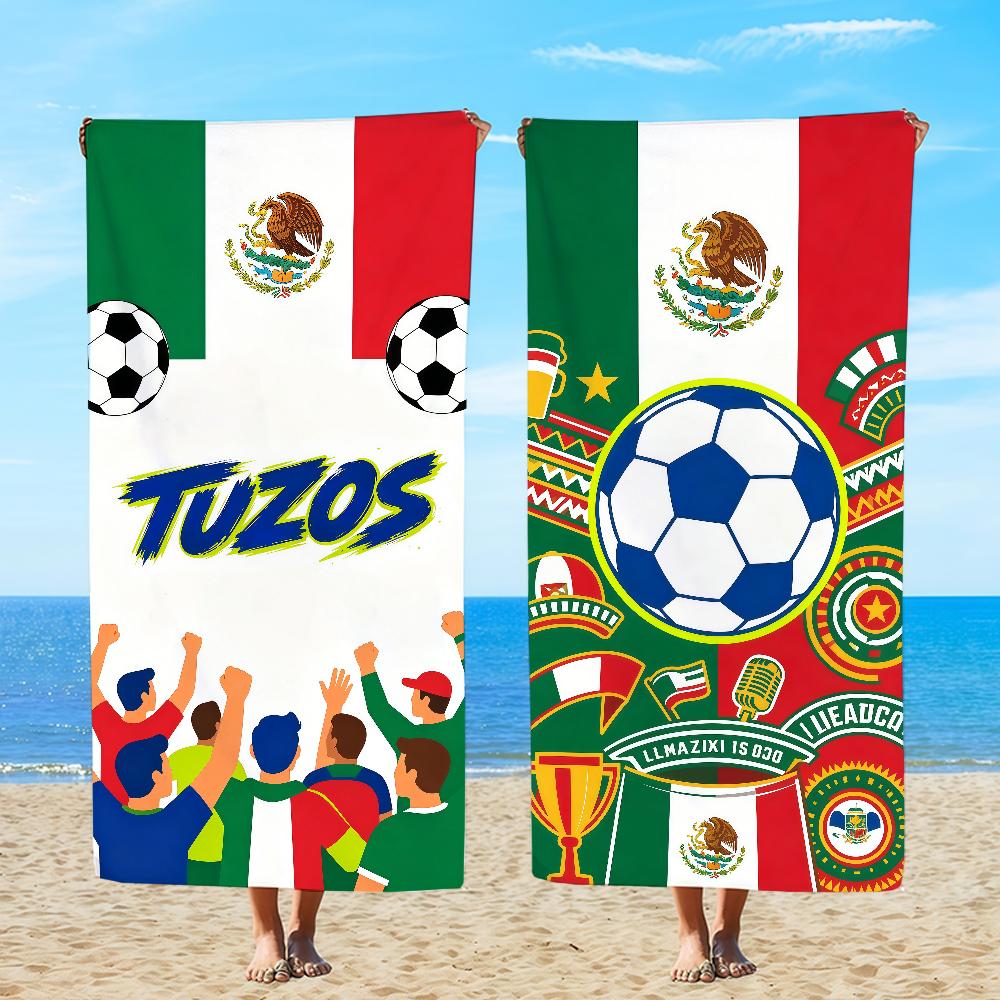 Mexican Fans Towel Beach Oversized Soft Ultra Absorbent Quick Drying Large Pool Travel Camping Bathroom