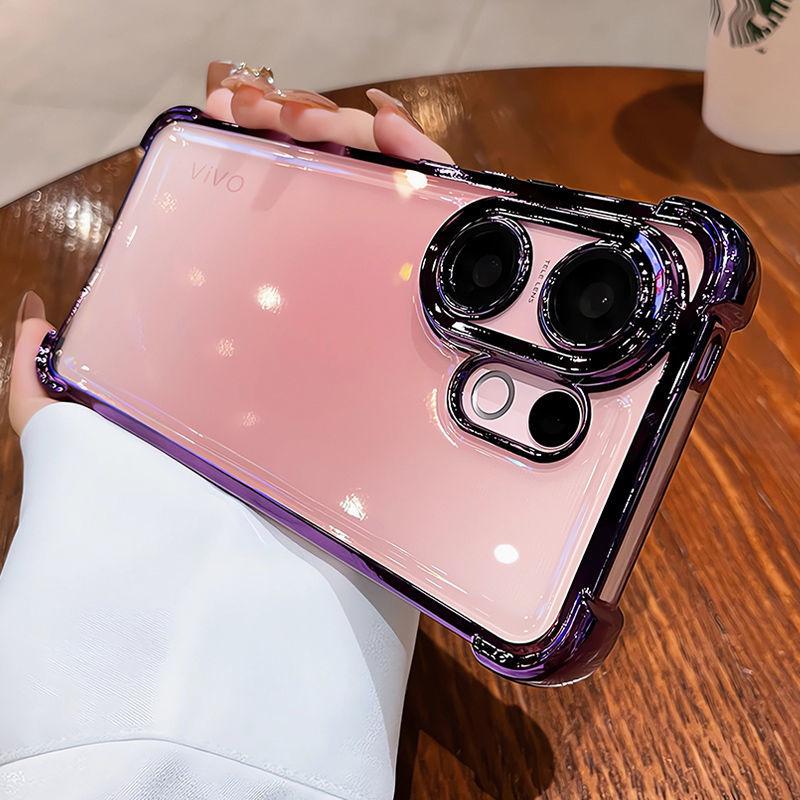 Case For VIVO X200 FE Clear Luxury Plating Shockproof Fall Prevention Phone Cover For VIVO X 200FE Shell Bumper Funda