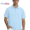 Men's Linen Solid Color Polo Shirt - Premium Business T-shirt with Turn-down Collar and Short Sleeves