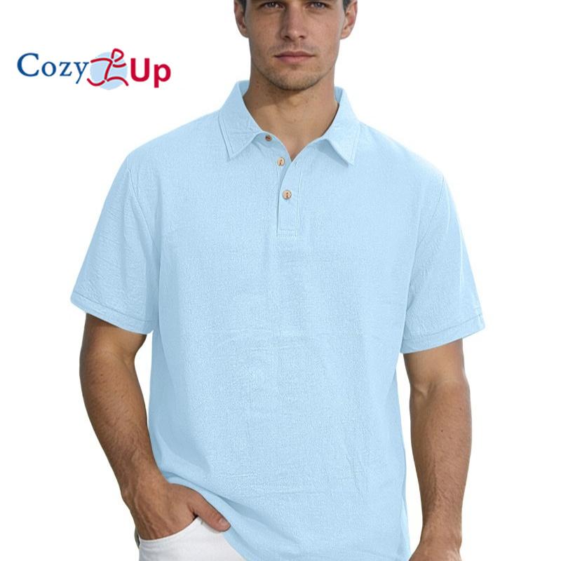 Polo Uomo in Lino Monocolore - T-shirt Premium da Business con Collo a Revers e Maniche Corte