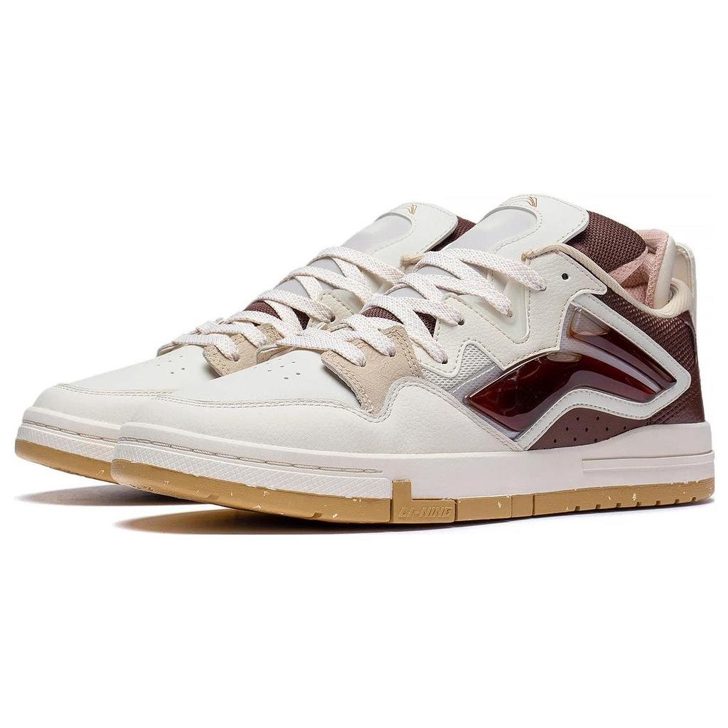 Li Ning Wave PRO Skateboard Shoes Men's Low Top White/Gray/Umber AECT009-2