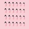 120x/Box Black French Tip False Nails Simple Full Cover Stick On Nails Wearable Almond Press On Nails Manicures Suppliss