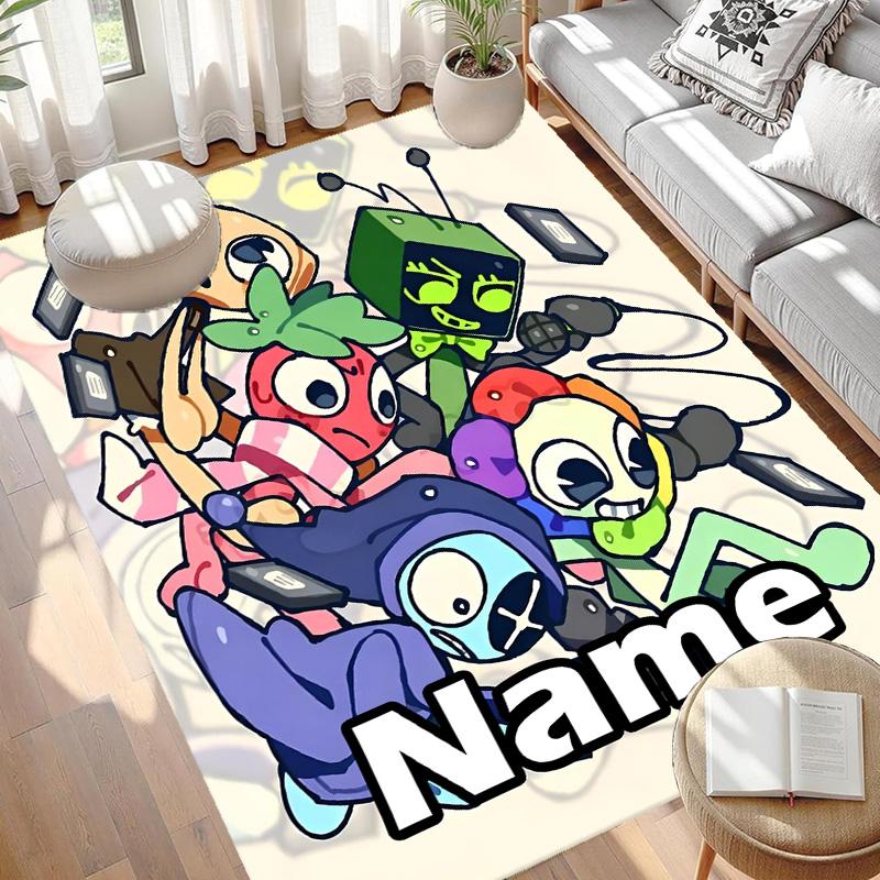 Custom Name Personalized Dandy's World Print Carpet, Versatile Home Decor Rug, for Playroom, Apartment, Balcony, Entryway, Hallway Gift
