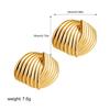Creative Gold Plated Stainless Steel Round Geometric Earrings for Women Statement Geometric Studs Fashion Jewelry Waterproof