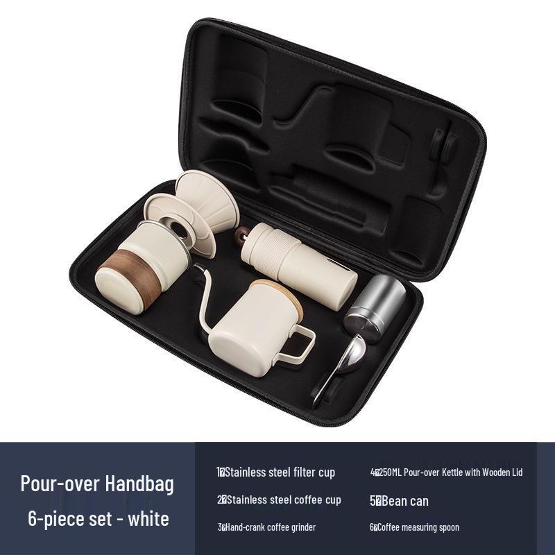 American-Style Handcrafted Coffee Gift Set with Scale and Pot