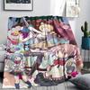 1PC Puella Magi Madoka Magica Print Flannel Blanket, High Quality All Seasons, Home Decor, Warmth and Comfort, Perfect for Christmas Gifts