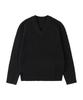 Siyajyu Sikn2170 Loose Fit V-Neck Heavy Knit_Black
