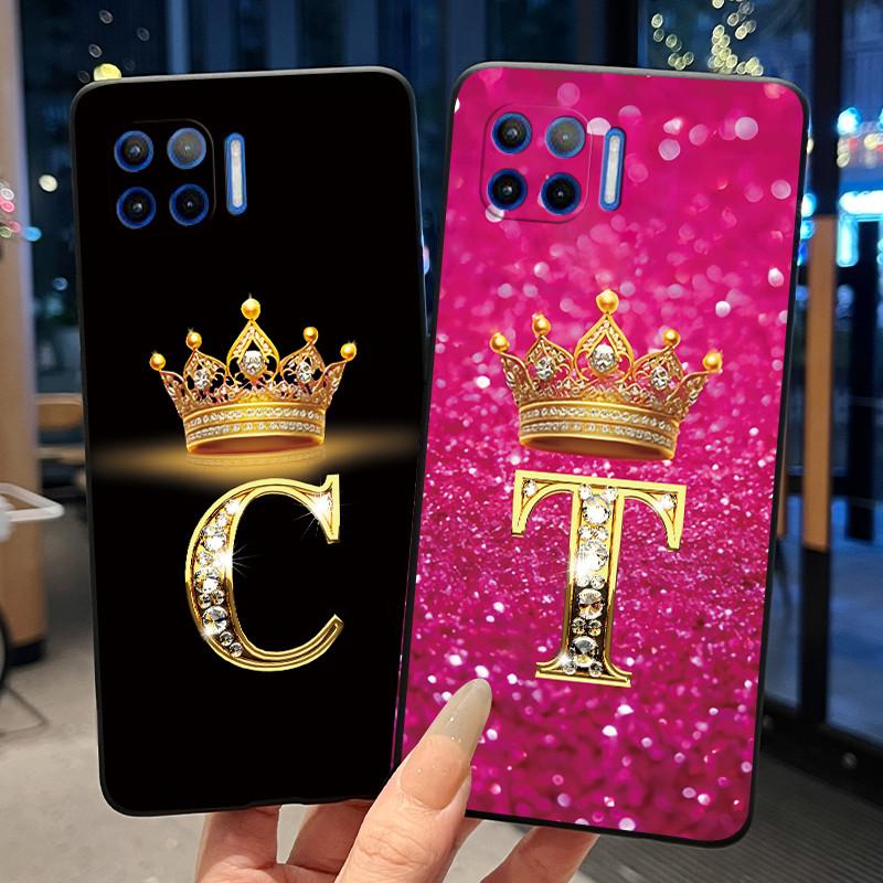 Initial Letter Couple Crown Phone Case For Motorola Moto G 5G Plus Bumper Silicone Black Case Protective Shockproof Soft Cover