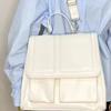 Damenrucksack Pendler Leder Mode Doppelschultertasche Student Große Kapazität Schultaschen Handtasche Klappe Umhängetasche