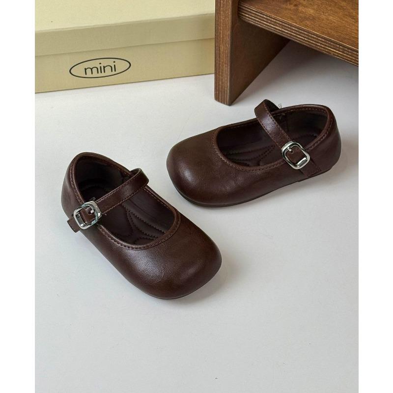 Vintage French Pastoral Style Little Girls Princess Casual Leather Flat Shoes