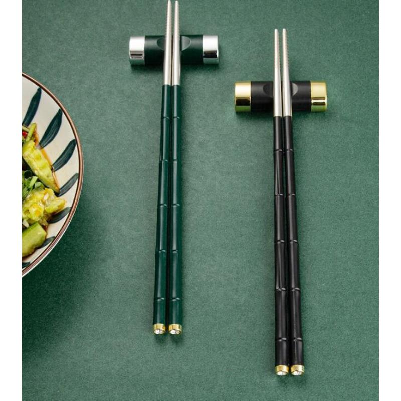 Spisepinner, sklisikre spisepinner Gjenbrukbar mat Sushi-pinner Kjøkkenverktøy for kinesisk mat Unik design Bambusdesign i kinesisk stil