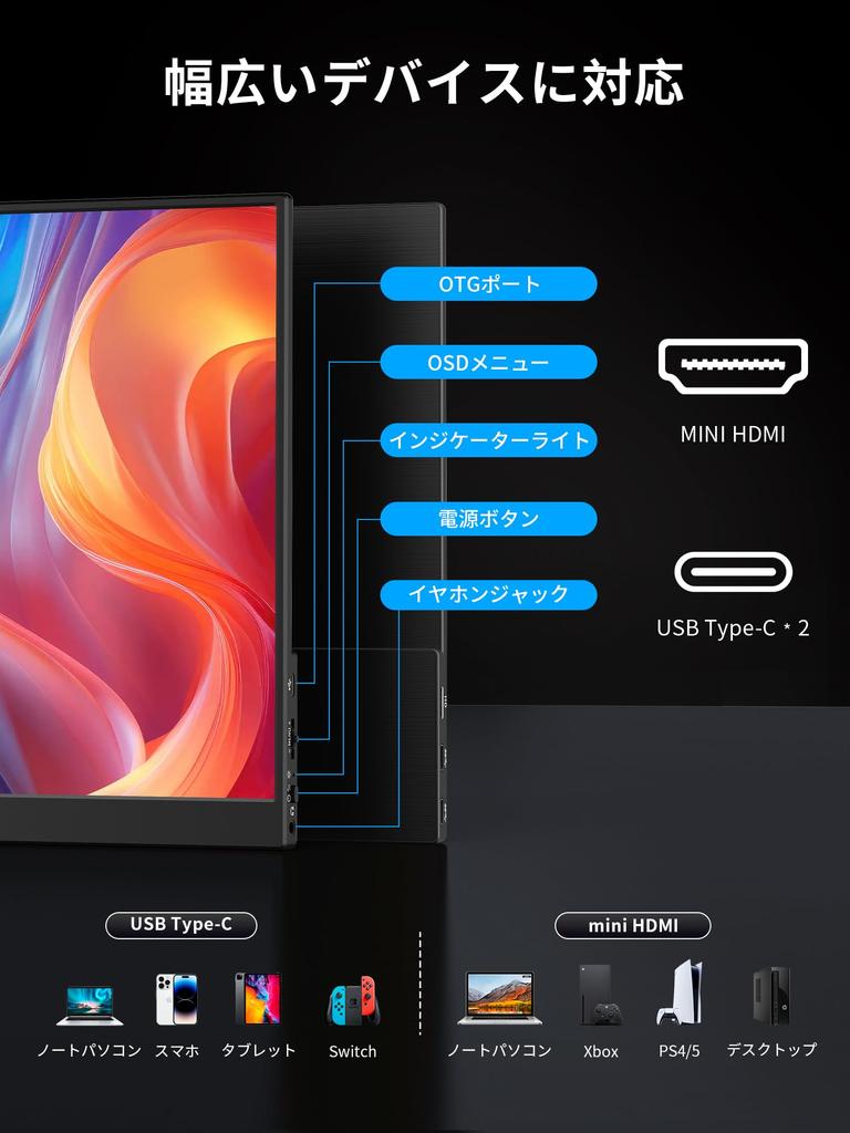 KEEPTIME Mobile Monitor Inch Touch Panel Mobile Display 1920x1080FHD Lightweight Thin Portable Monitor USB HDMI IPS LCD Panel Compatible with Work
