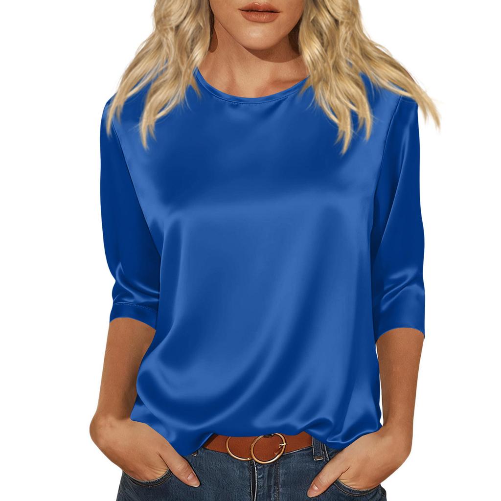 Kadınlar İçin Şık 3/4 Uzun Kollu Gömlekler İş Günlük Kıyafet Üstleri