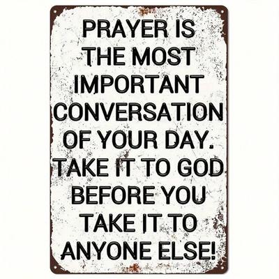 Scriptural Tin Sign Rustic Metal Wall Art Vintage Prayer Decor 8x12 Inch Church Inspirational Quote Home