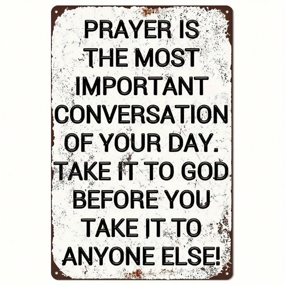 Scriptural Tin Sign Rustic Metal Wall Art Vintage Prayer Decor 8x12 Inch Church Inspirational Quote Home