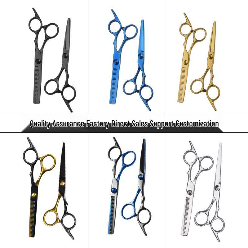 Professionelles Friseur-Barbier-Scherenset: Flache Schneide- & Ausdünnschere für den Heimgebrauch