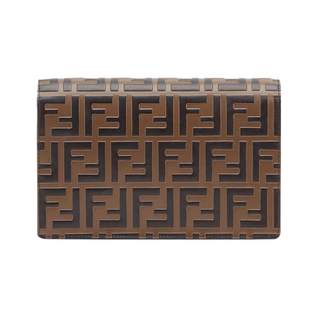 Fendi Gold Logo Monogram FF Embossed Color Block Chain Mini Shoulder Crossbody Bag Wallet Women bags Brown Black Red 8BS006AAIIF13VK