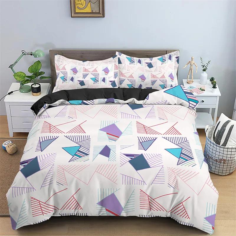 Nordic Geometric Duvet Cover Abstract Bedding Set Single King for Teen Adults Room Decor Microfiber Comforter Cover Pillowcases