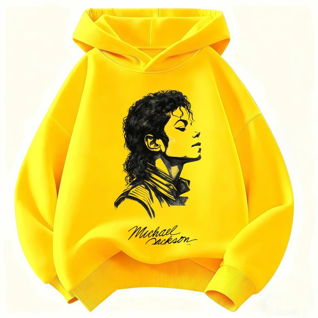 Felpa con cappuccio per bambini Michael Jackson Who's Bad Stampa ritratto album Pullover Bambini Ragazzi Ragazze Moda Felpa casual