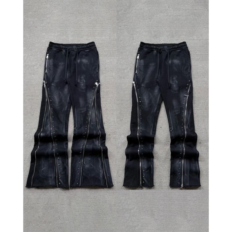 Unisex Streetwear Hoodie Pants Set With Detachable Zippers Water Washed Casual Tracksuit Teens Young Adults