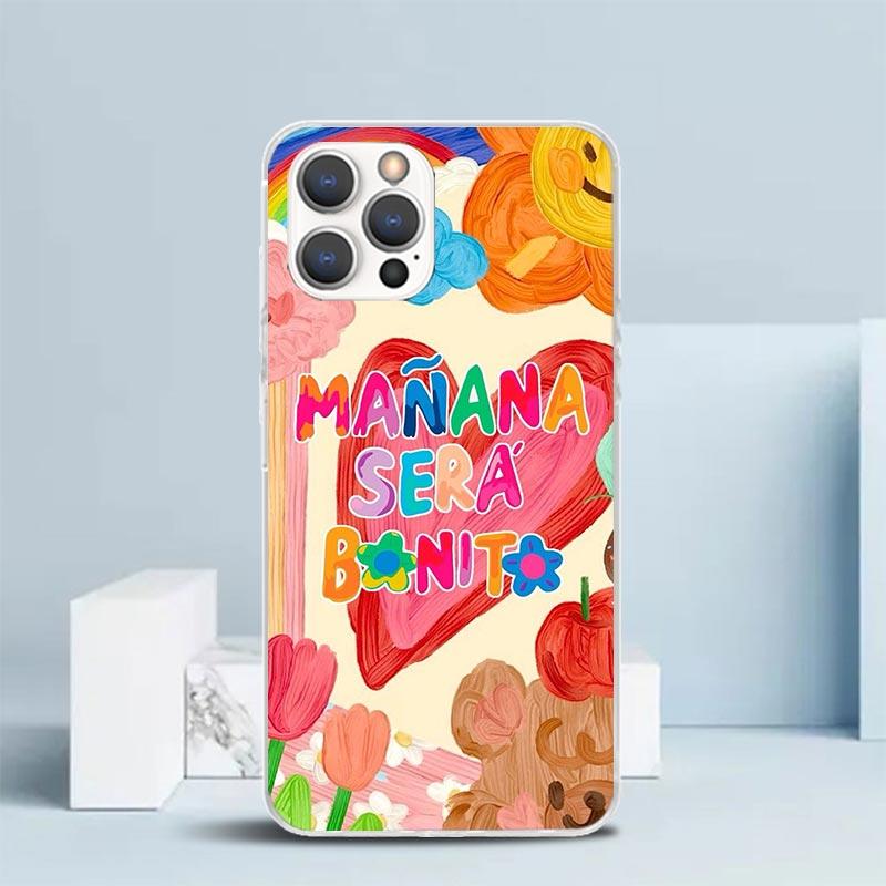 Karolg M-Manana Sera B-Bonito Weiche Hülle für iPhone 16 17 Air 15 14 Pro Max 16E Handyhülle 13 Mini 12 11 7 SE 8 Druckmuster Fi
