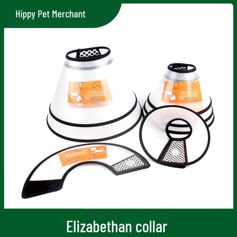 

Elizabethan Soft Anti-Licking Pet Collar - White Sterilization Head Cover for Cats & Dogs No. 7 for Chihuahua/Kitten