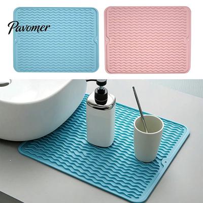 Food Grade Silicone Mat Dish Drying Mat, Heat Resistant Kitchen Counter Waterproof Placemat Utensil Drainer for Dining Table, Countertop Soft