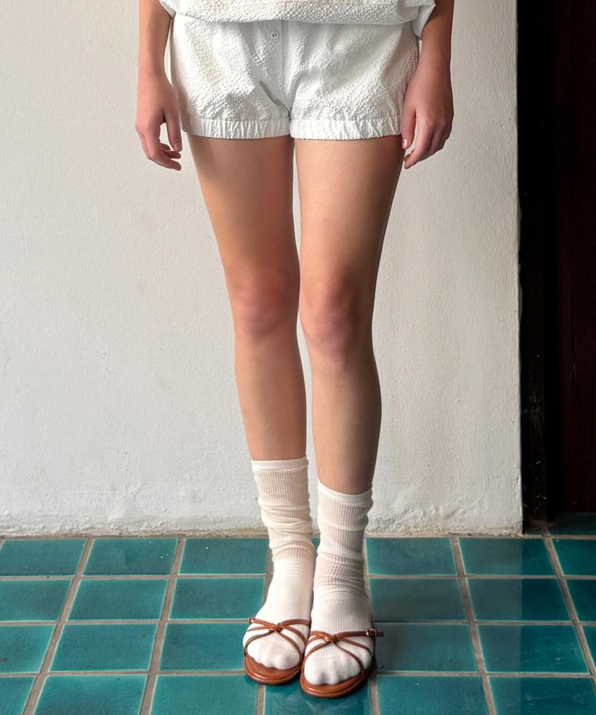 SINOON Shirring Shorts (White)