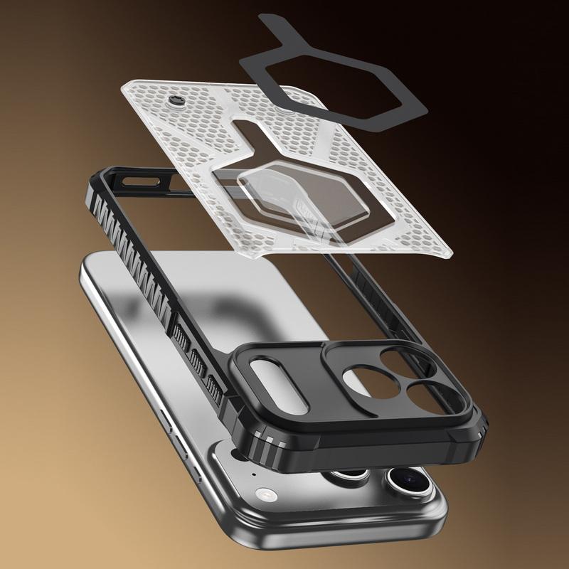 Custodia Magnetica per Telefono con Motivo a Nido d'Ape Per iPhone 17 Pro Max 16 15 14 13 Pro Max Cover Bumper Ibrida TPU+PC Antiurto