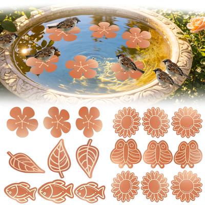 Decorative Bird Bath Purification Discs Set of 3 Copper Material Garden Patio Accessories for Clean Water Maintenance and Bird Hygiene
