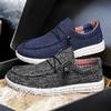 Men's casual canvas shoes, linen breathable lazy shoes, lightweight foot-fitting large-size shoes