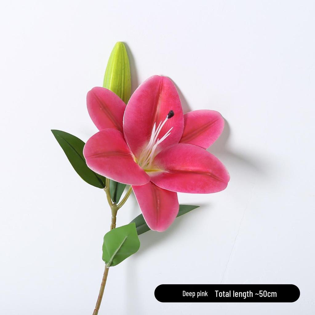 Water Washable Long Stem Lily Faux Flower Arrangement for Tabletop and Wedding Decoration