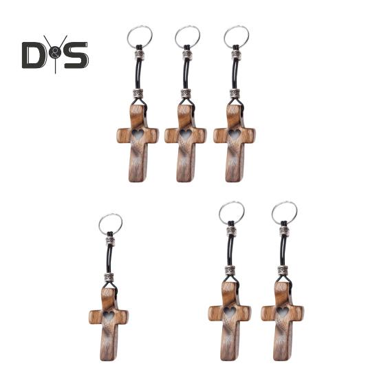 1/2/3 szt. Brelok do kluczy Zawieszka Serce Nadruk Urok Brelok Orzechowy Modlitwa Brelok Symbol Wiary Przypomnienie Inspirujący Chrześcijański Prezent