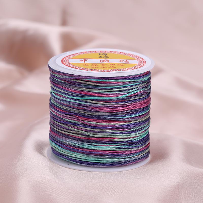 Colorful Gradient Handcrafted Bracelet Rope with Jade Hue - 100m Braided DIY Cord for Pendants