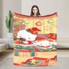Cinnamoroll Christmas Fleece Blanket  Funny Throw Blankets for Bed Sofa Couch 125*100cm Plush Thin Quilt