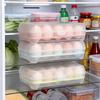 15 Egg Slots Refrigerator Storage Container Clear Plastic Egg Holder Food Preservation Box Home Kitchen