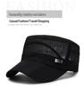 Breathable Mesh Sunscreen Flat Top Hat for Middle-Aged and Elderly Men - Casual Outdoor Cap.