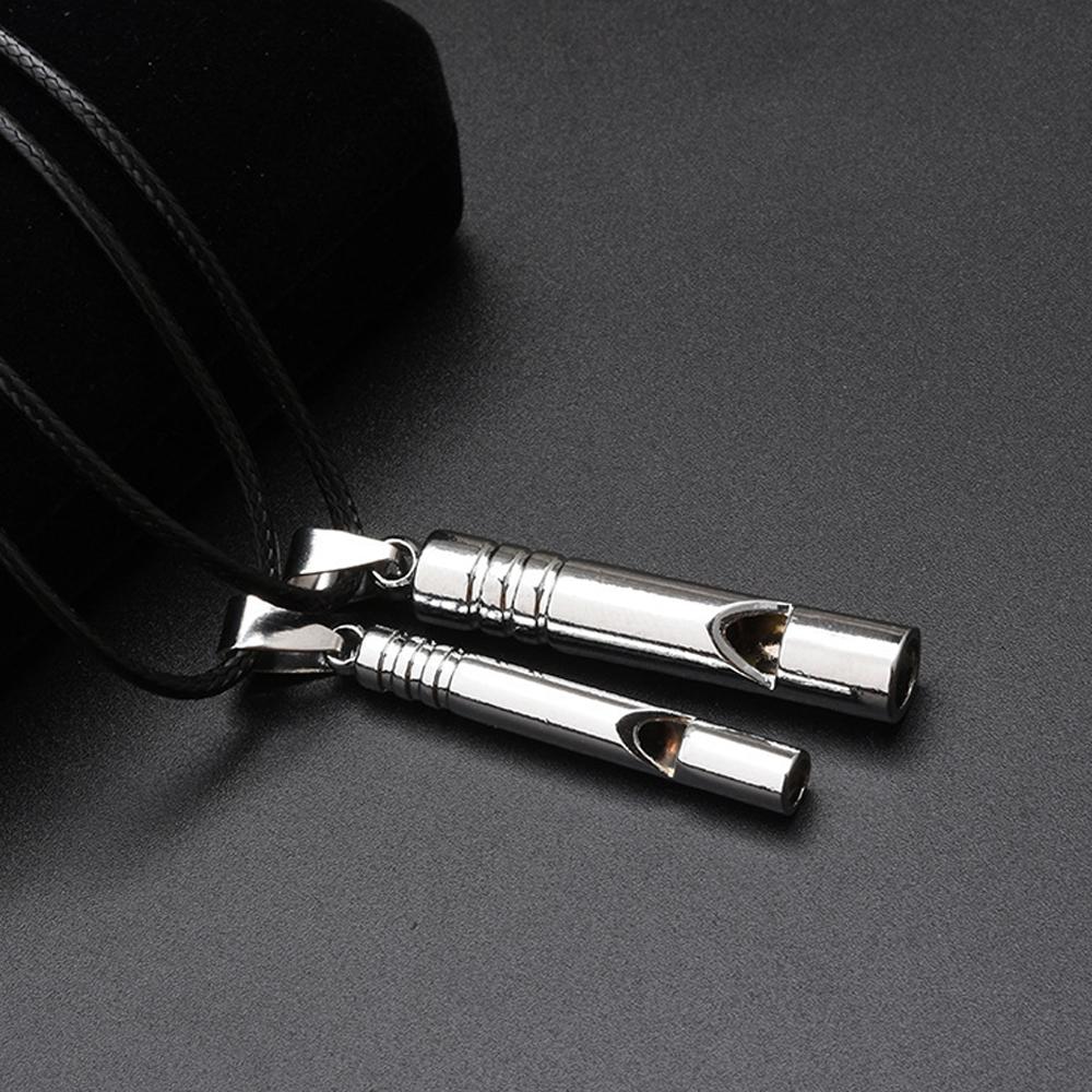 Titanium Emergency Whistle Loud Portable Keychain Necklace Whistle EDC Keyring for Emergency Survival Outdoor Hiking Camping