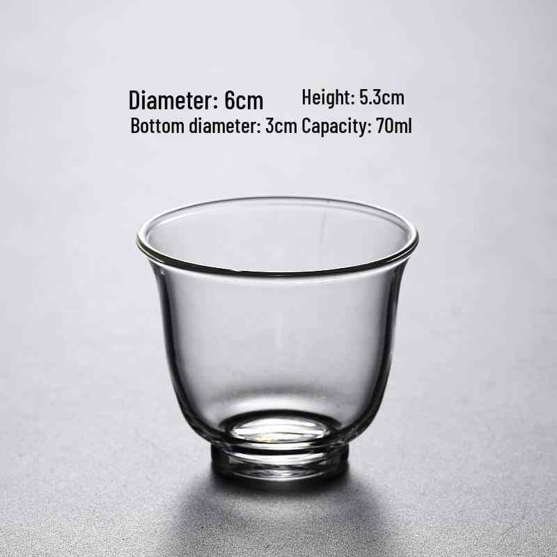 Glass Master Men's Gongfu Tea Cup - High Transparency, Heat Resistant, Personal Use Tasting Cup