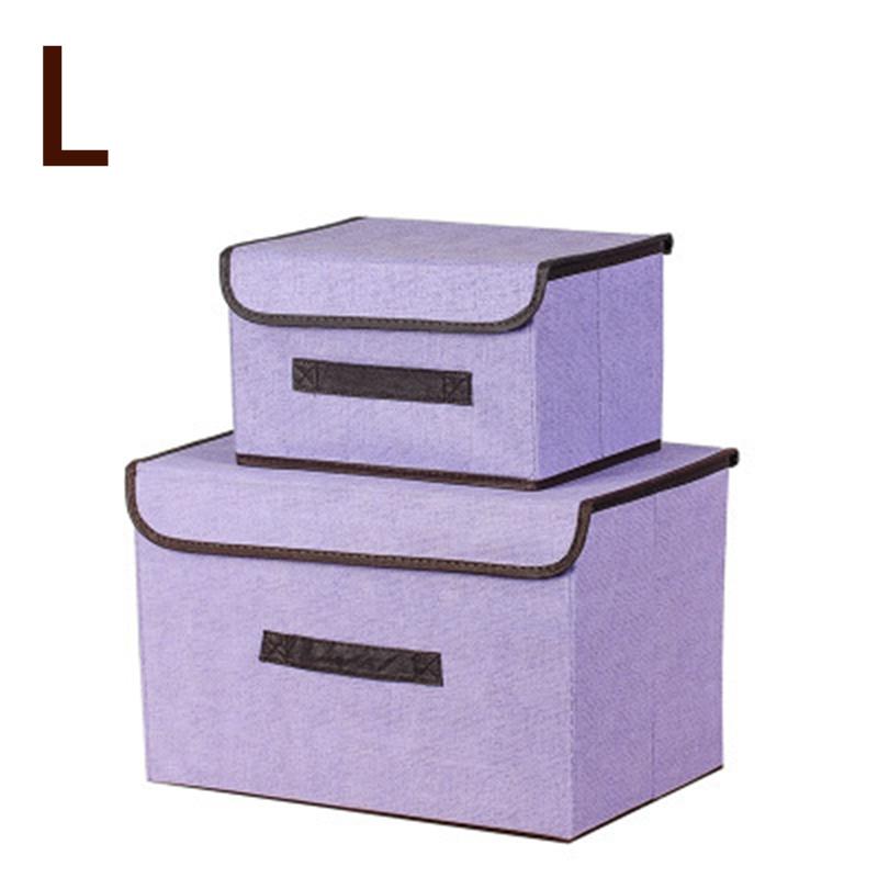Linen-Like Fabric Storage Box Foldable Storage Box For Books And Toys Dustproof Storage Box With Lid Large storage box