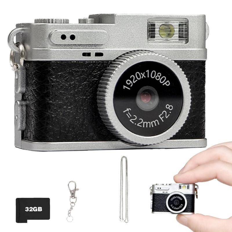 Compact Vintage Digital Camera For Travel 1080P 30FPS Recording Lightweight Design Built In 180mAh Battery Easy Operation