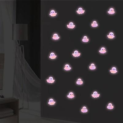 Pink Light Cartoon Pink Ghost Wall Stickers, Children's Room Decoration Wall Stickers
