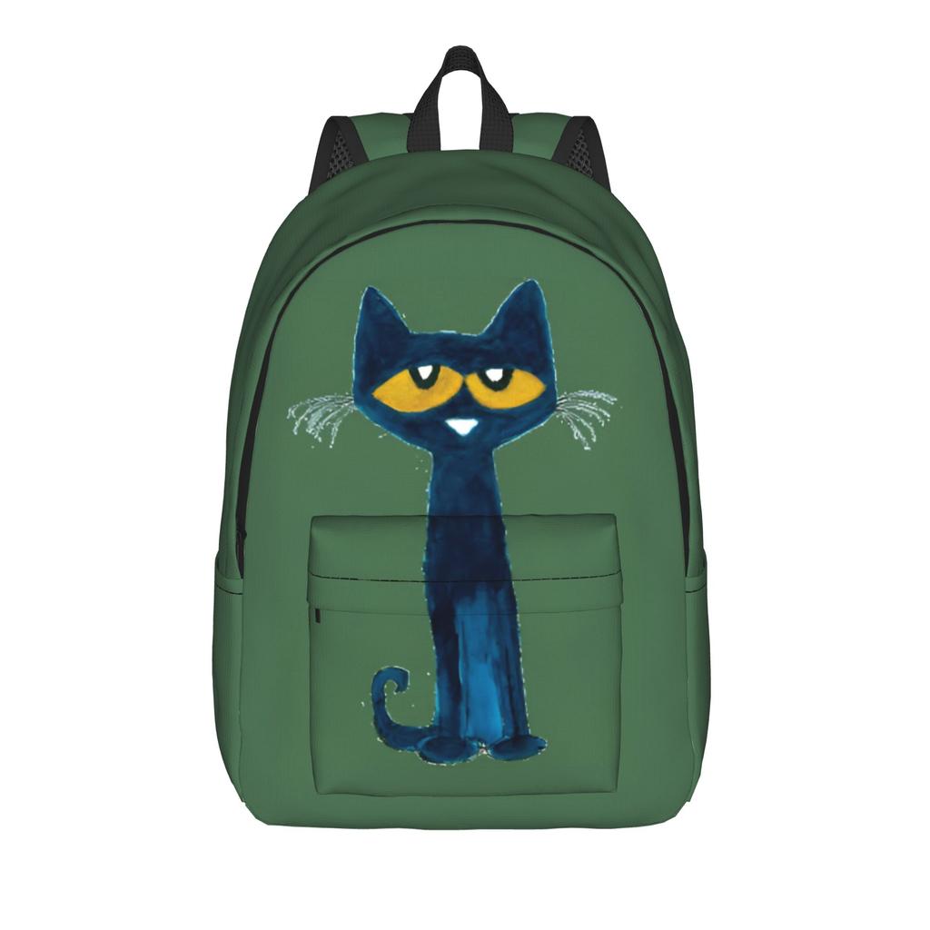 Cartoon Pete the Cat  Backpack for Men Women Fashion Student Work Daypack Groovy  College Shoulder Bag Durable