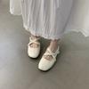Korean Version of Cross-strap Silver Loafer Beanie Shoes 2025 Spring and Autumn New Gentle Ballet Flat Single Shoes Women's Ladyshoes