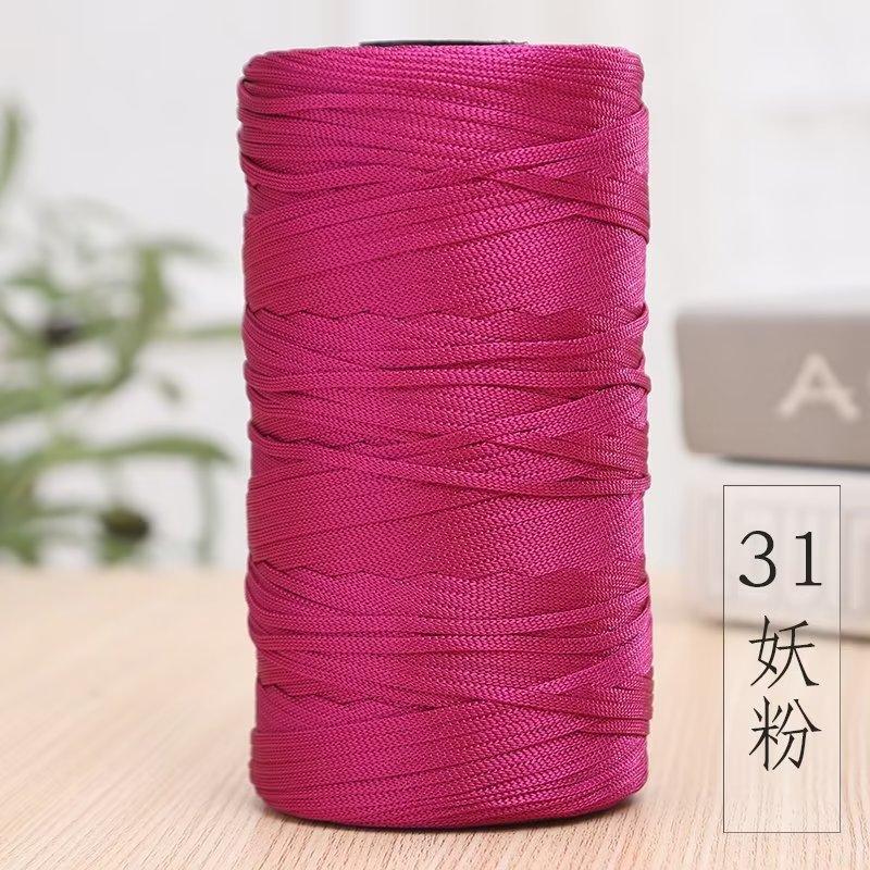 Mercerized Cotton And Linen Flat Belt Thread Light Body Ice Silk Crochet Hook Hat Wool Ball Handmade Diy Knitting Material Package