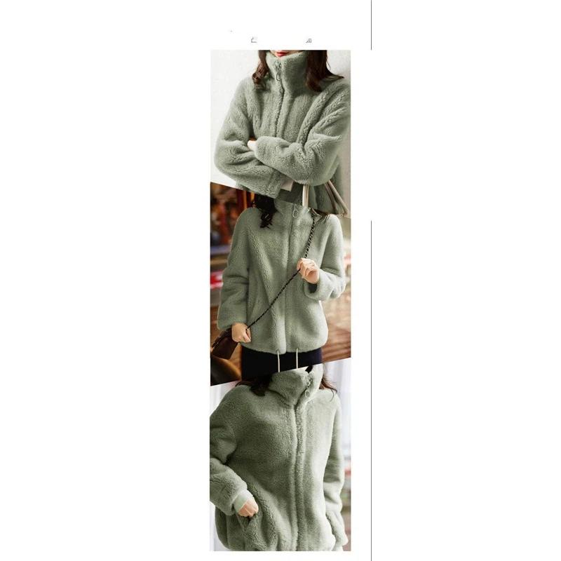 Women's Coat Stand Collar Zipper Warm Jacket Casual Winter Wear