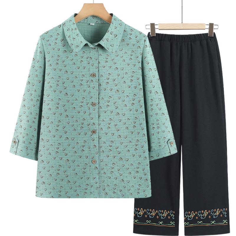Nuovo Stile 2026 Camicia Estiva in Puro Cotone per Donne di Mezza Età e Anziane